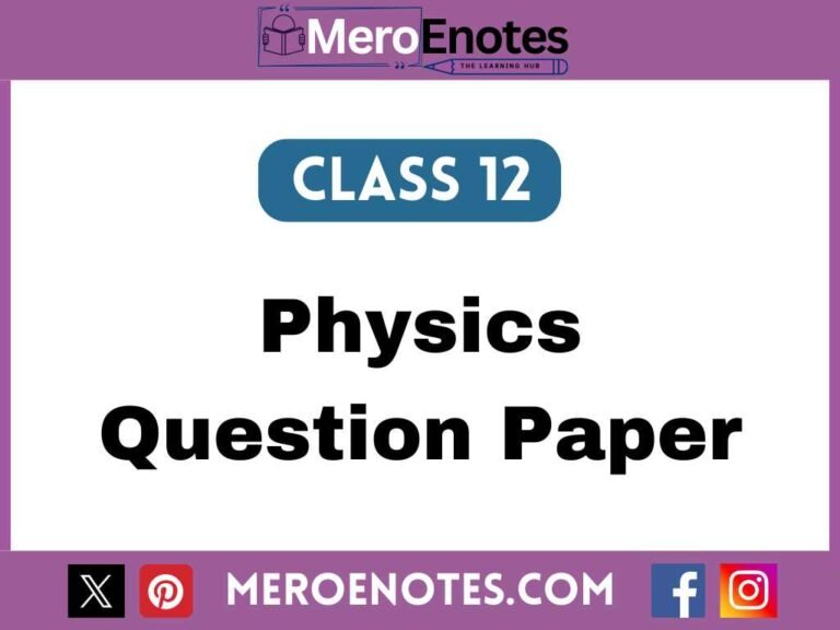 Class 12 Physics Question paper 2079