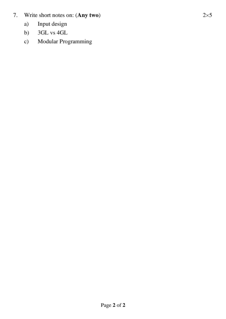 PU BCA  1st Sem Programming Logic and Technique Question paper