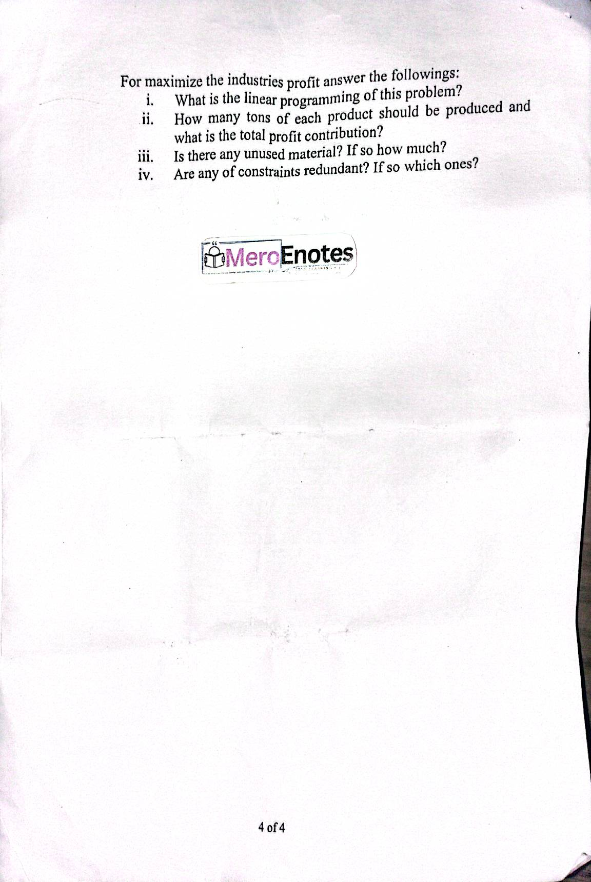 BBA BBA-BI BBA-IT PU Business Mathematics II Question Paper 2024