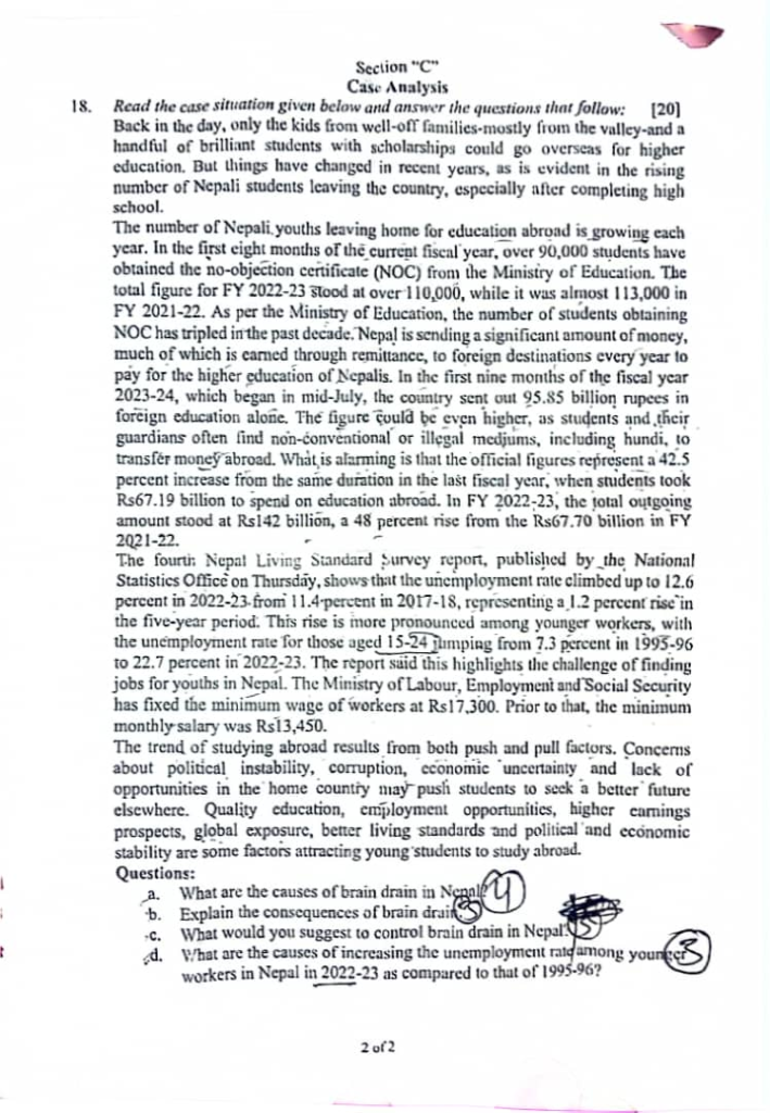 BBA BBA-BI BBA-IT BCIS BHCM PU Introductory Microeconomics Question Paper 2024