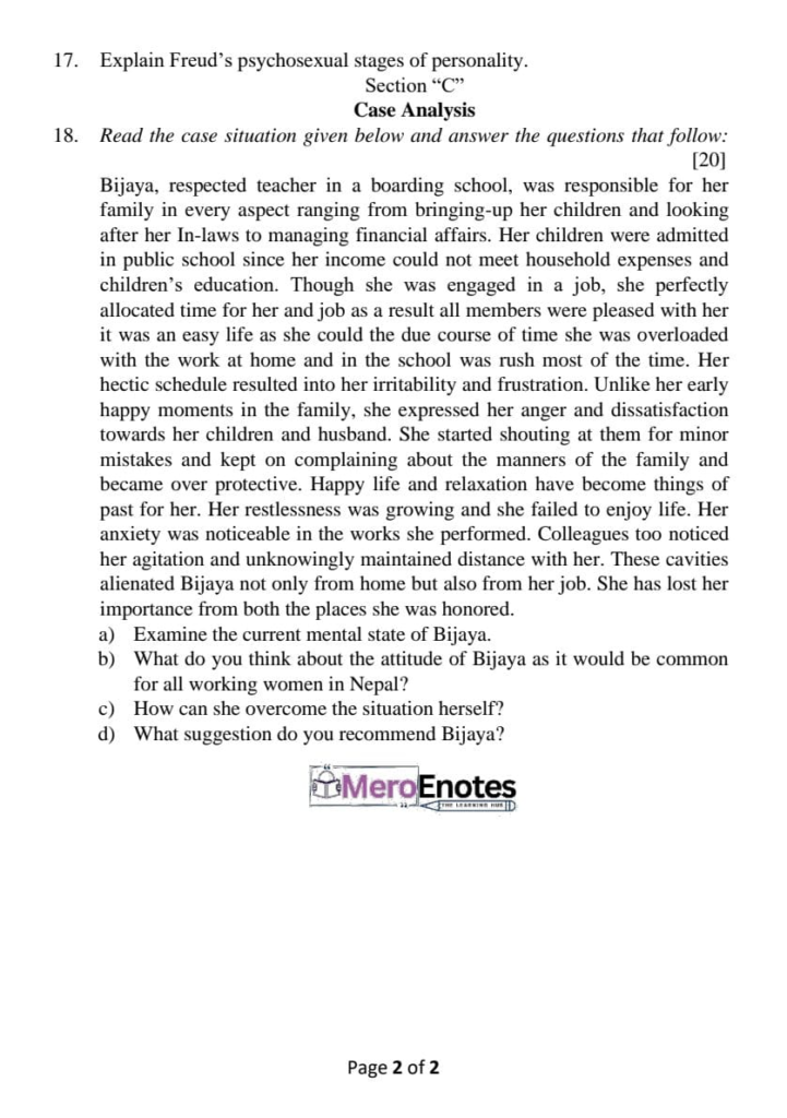 General Psychology Question Paper 2023