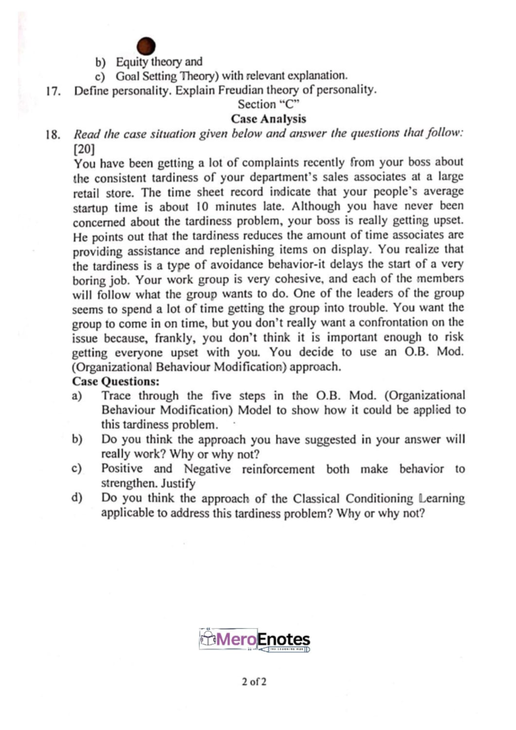 General Psychology Question Paper 2023