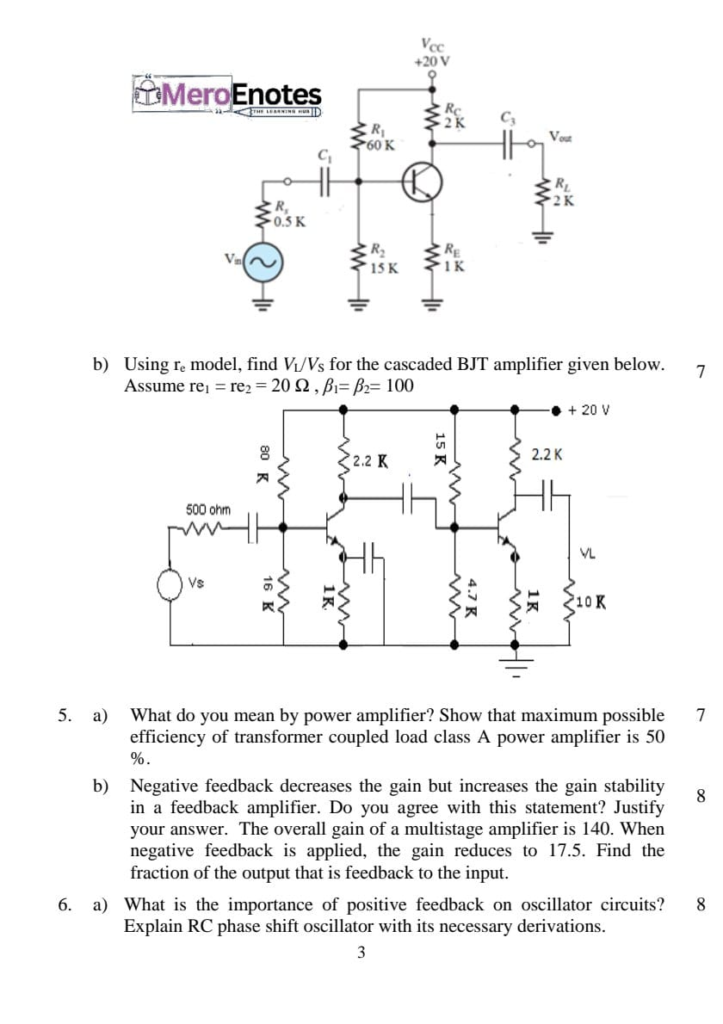 PU BE Computer Electronic Device and Circuits Question paper 1st Semester