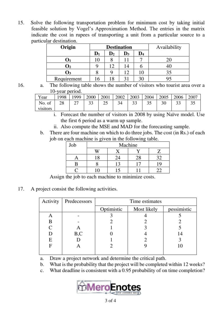 PU BBA BBA-BI BBA-TT BCIS Data Analysis and Modeling Question Paper