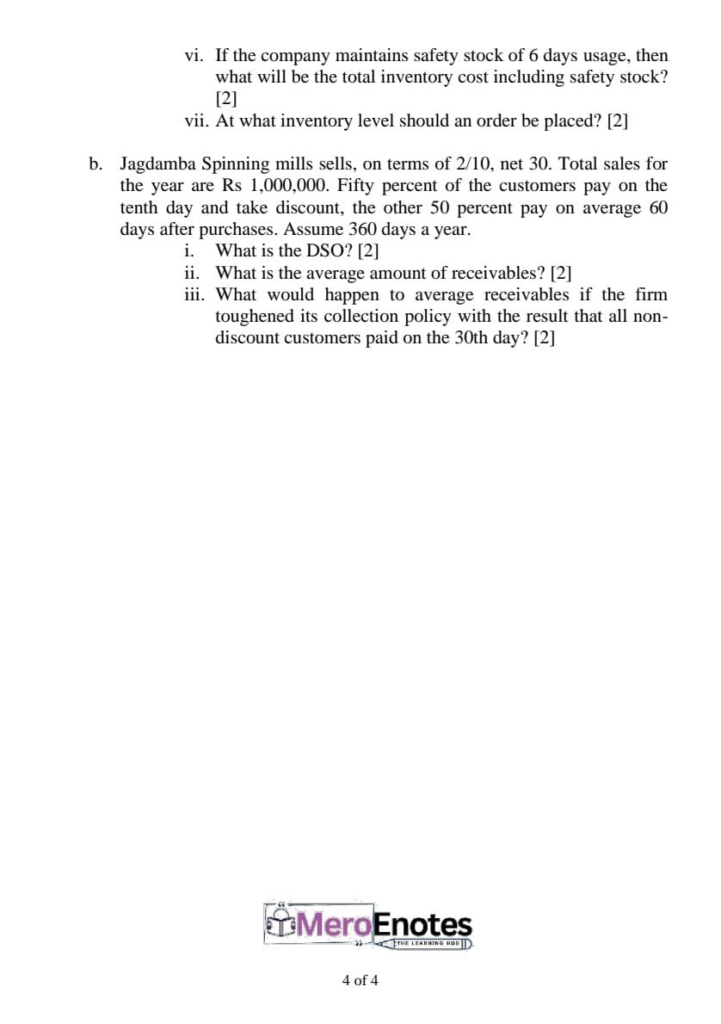 PU BBA BBA-BI BBA-TT Financial Management Question Paper