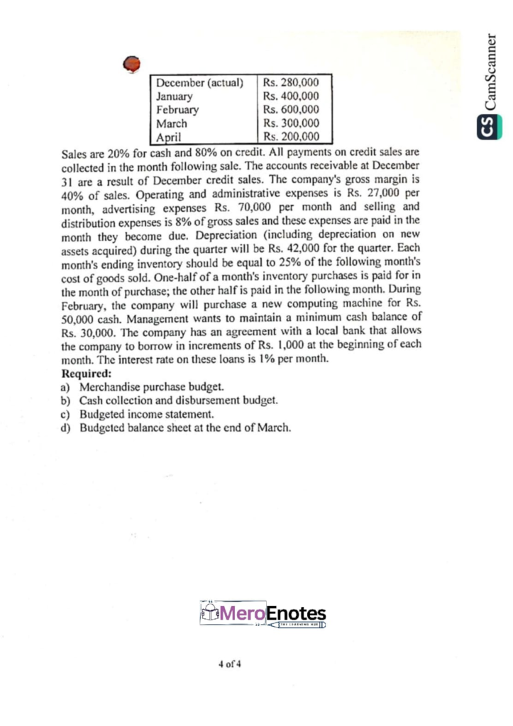 PU BBA BBA-BI Basic of Managerial Accounting Question Paper