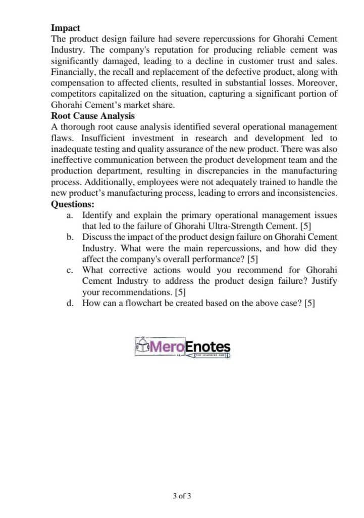 PU BBA BBA-BI BBA-TT BCIS Fundamentals of Operations Management Question Paper