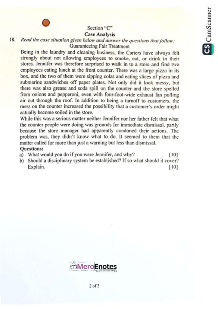 PU BBA BBA-BI BBA-TT BCIS BHCM Management of Human Resource Question Paper