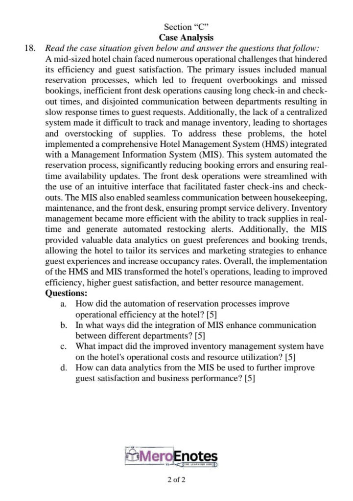 PU BBA BBA-BI BBA-TT BHM Introduction to Management Information System Question Paper