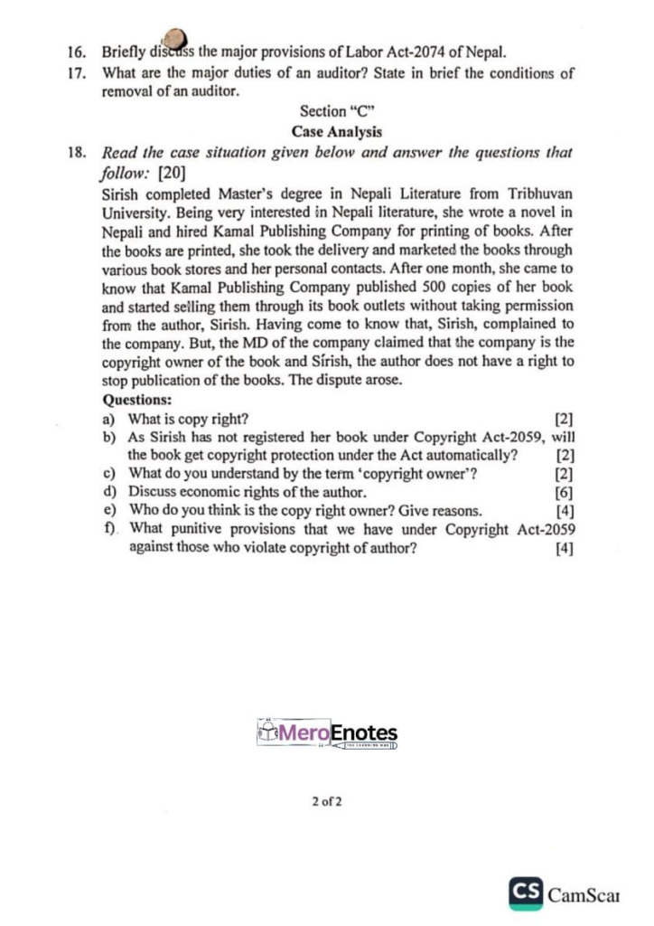 PU BBA BBA-TT BCIS Legal Aspects of Business and Technology Question Paper