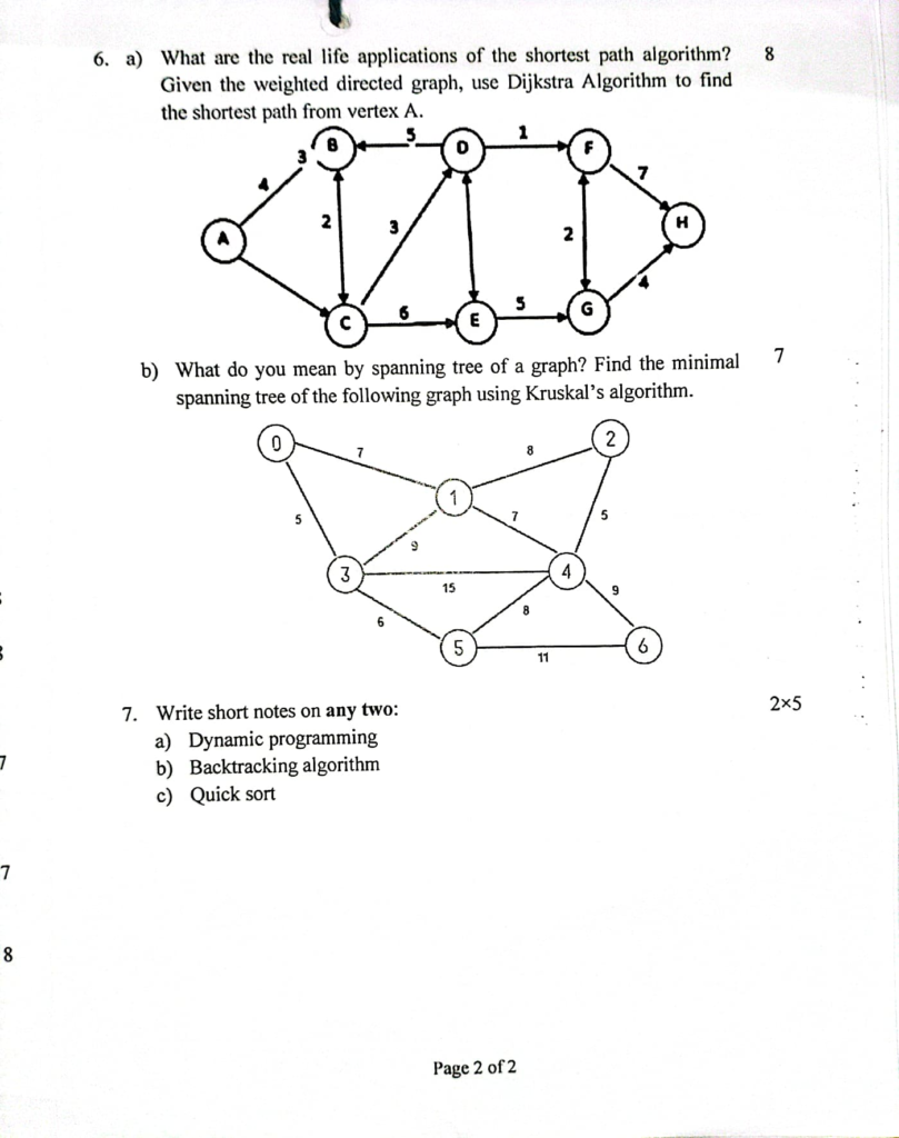 Pokhara University PU BCA DSA Question Paper 3rd Semester