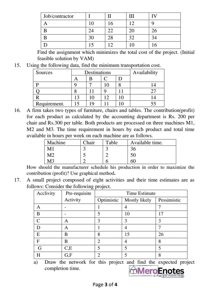 Data Analysis and Modeling Question Paper 2023