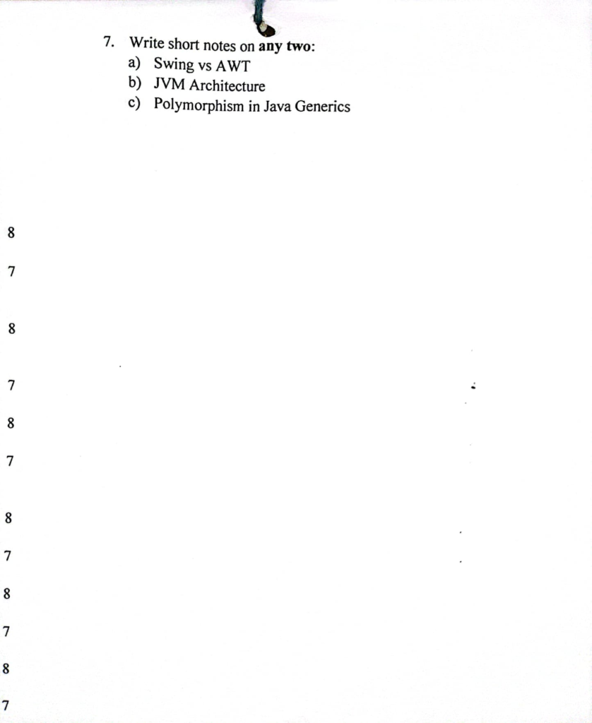 Pokhara University PU BCA JAVA Programming Question Paper 3rd Semester