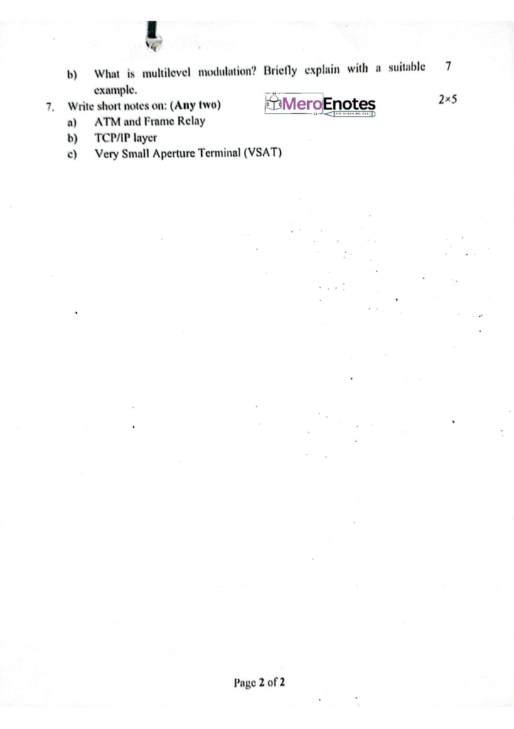 PU BE Computer Data Communication Question paper 3rd Sem