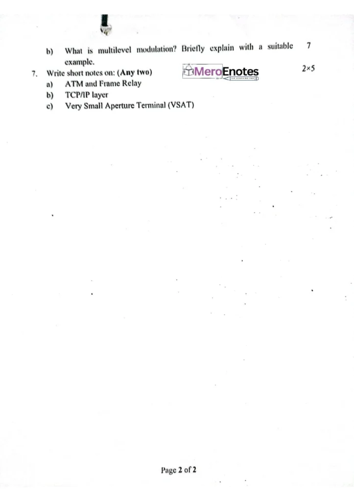 PU BE Computer Data Communication Question paper 3rd Sem