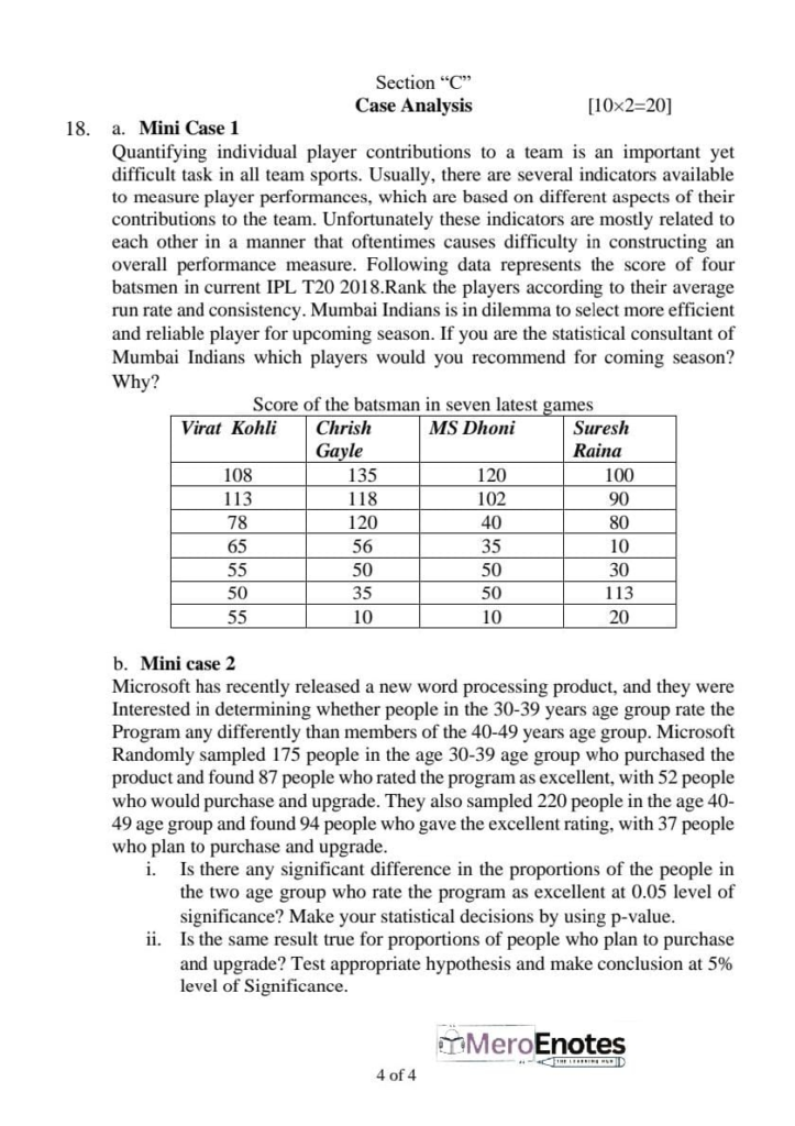 PU BBA BBA-BI BBA-TT BCIS Business Statistics Question Paper