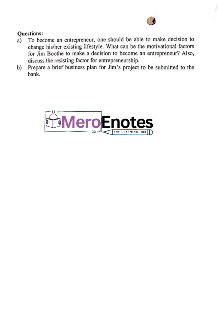 PU BBA Fundamentals of Entrepreneurship Question paper 7th Semester