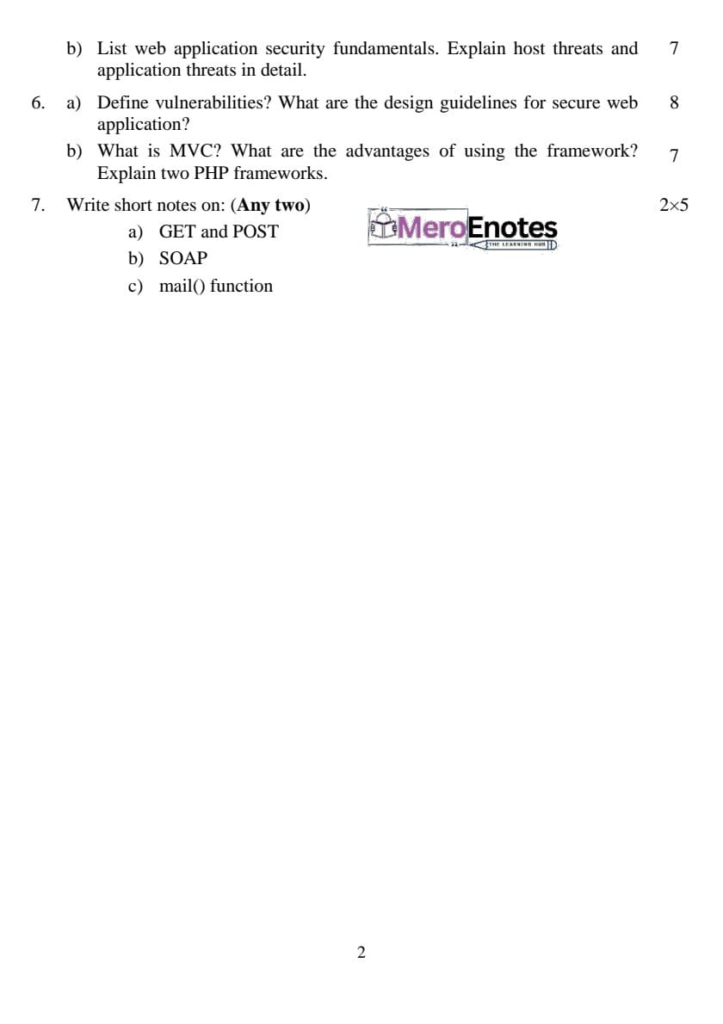 Pokhara University PU BCA Web Technology II Question Paper 6th Semester
