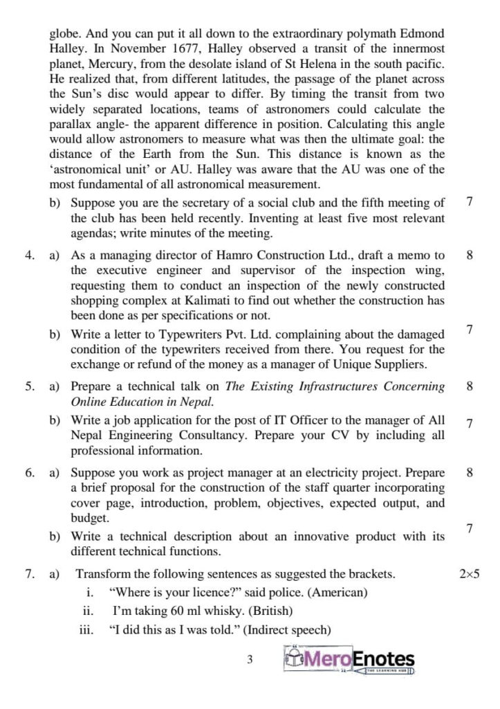 BE Civil Communication Technique Question Paper 2023