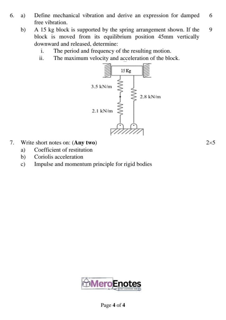 PU BE Civil Applied Mechanics II Question paper 3rd Semester