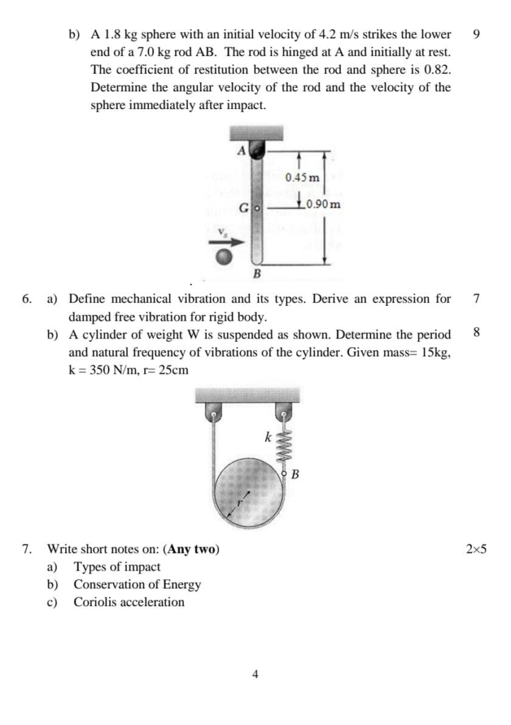 PU BE Civil Applied Mechanics II Question paper 3rd Semester