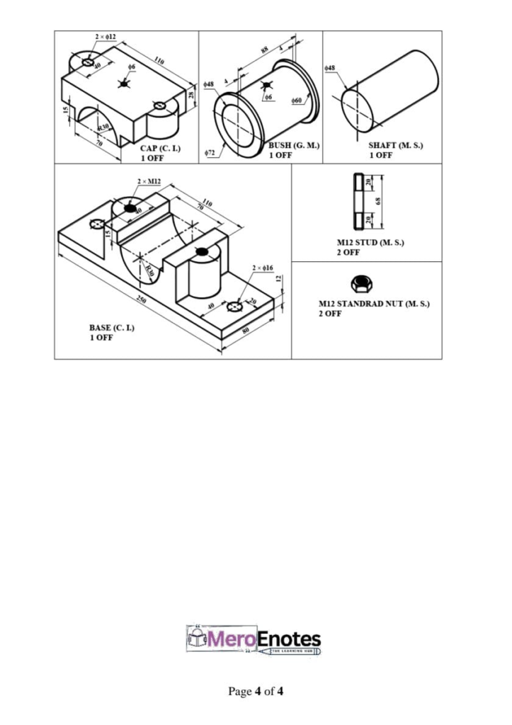 Pokhara University PU BE Civil Engineering Drawing Question Paper 1st Semester