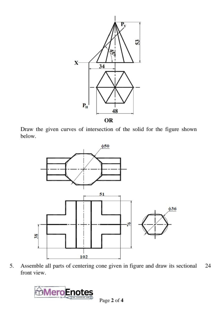 Pokhara University PU BE Civil Engineering Drawing Question Paper 1st Semester