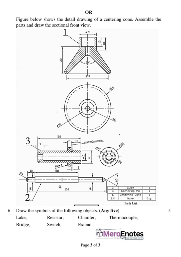 Pokhara University PU BE Civil Engineering Drawing Question Paper 1st Semester