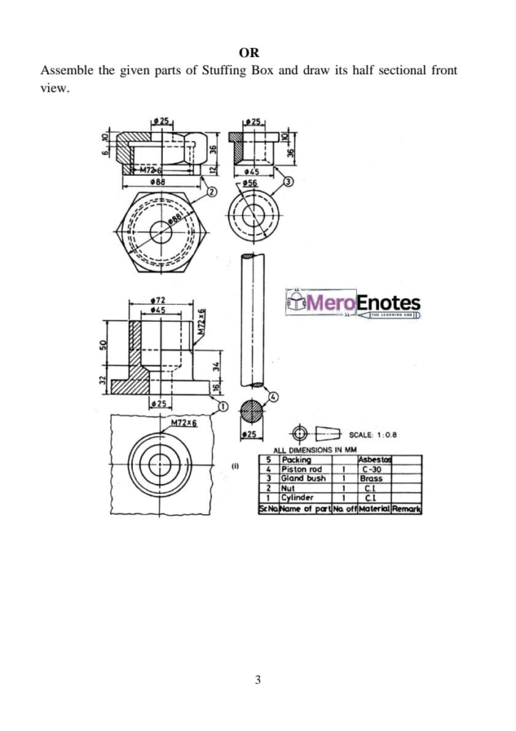 Pokhara University PU BE Civil Engineering Drawing Question Paper 1st Semester