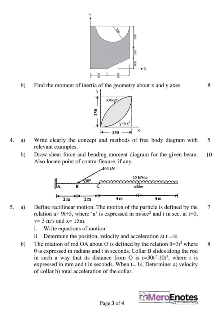 Pokhara University PU BE Civil Applied Mechanics Question Paper 2nd Semester