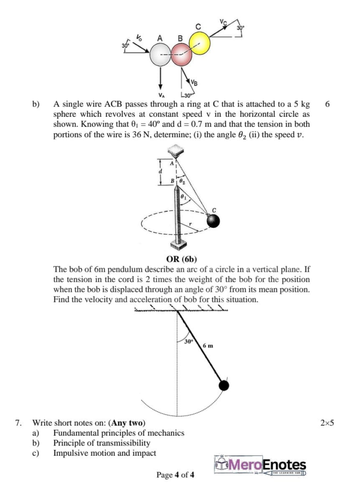 Pokhara University PU BE Civil Applied Mechanics Question Paper 2nd Semester