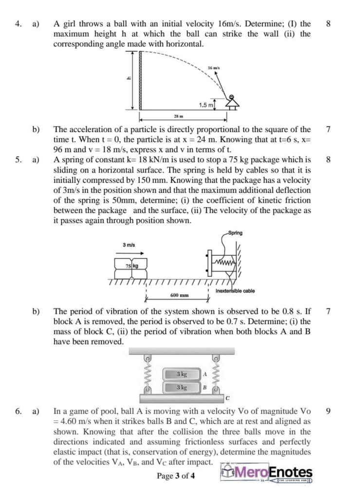 Pokhara University PU BE Civil Applied Mechanics Question Paper 2nd Semester