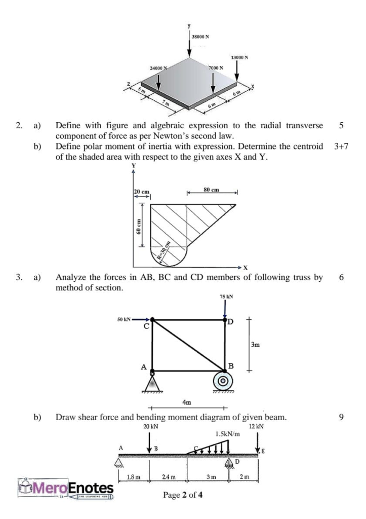 Pokhara University PU BE Civil Applied Mechanics Question Paper 2nd Semester