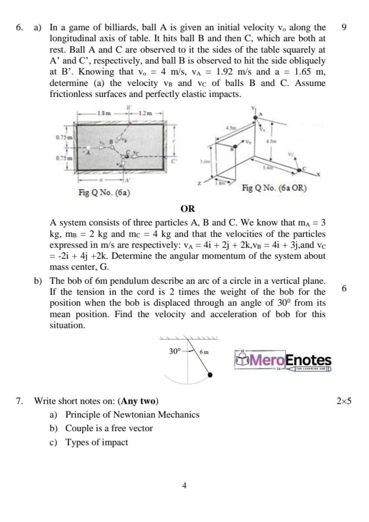 Pokhara University PU BE Civil Applied Mechanics Question Paper 2nd Semester
