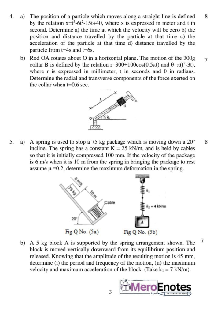 Pokhara University PU BE Civil Applied Mechanics Question Paper 2nd Semester